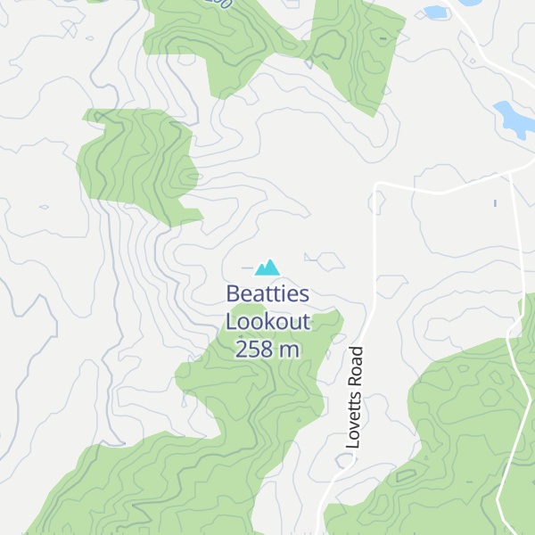 Map of Beatties Lookout