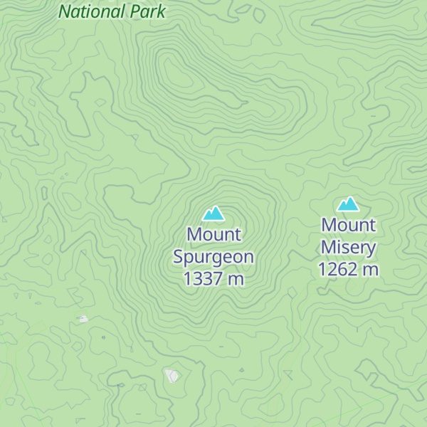 Map of Mount Spurgeon