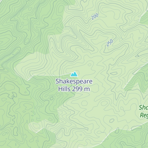 Map of Shakespeare Hills