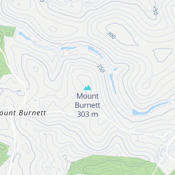 Map of Mount Burnett
