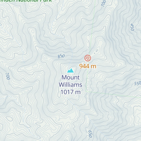 Map of Mount Williams
