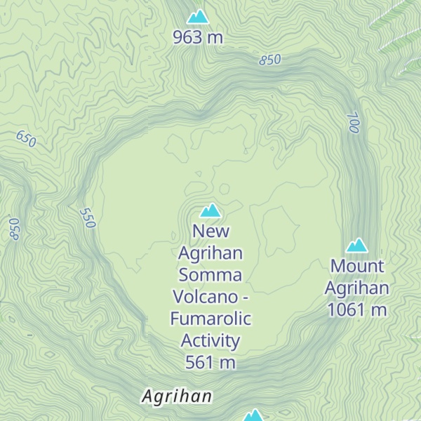 Map of New Agrihan Somma Volcano - Fumarolic Activity