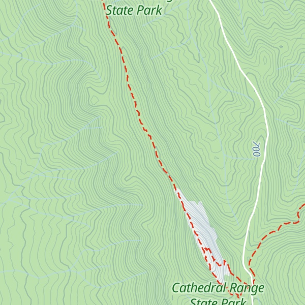 Map of Cathedral Range