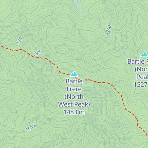 Map of Bartle Frere (North West Peak)