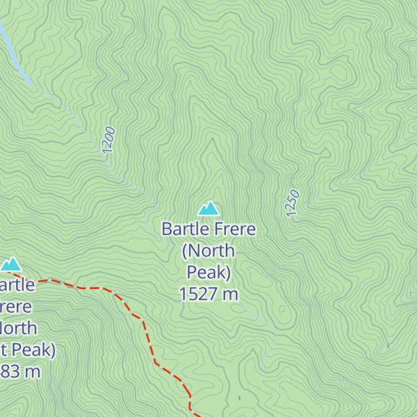 Map of Bartle Frere (North Peak)