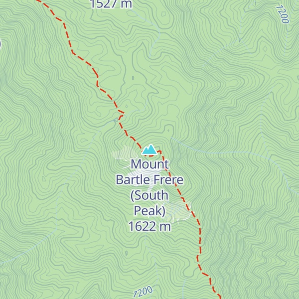 Map of Mount Bartle Frere (South Peak)