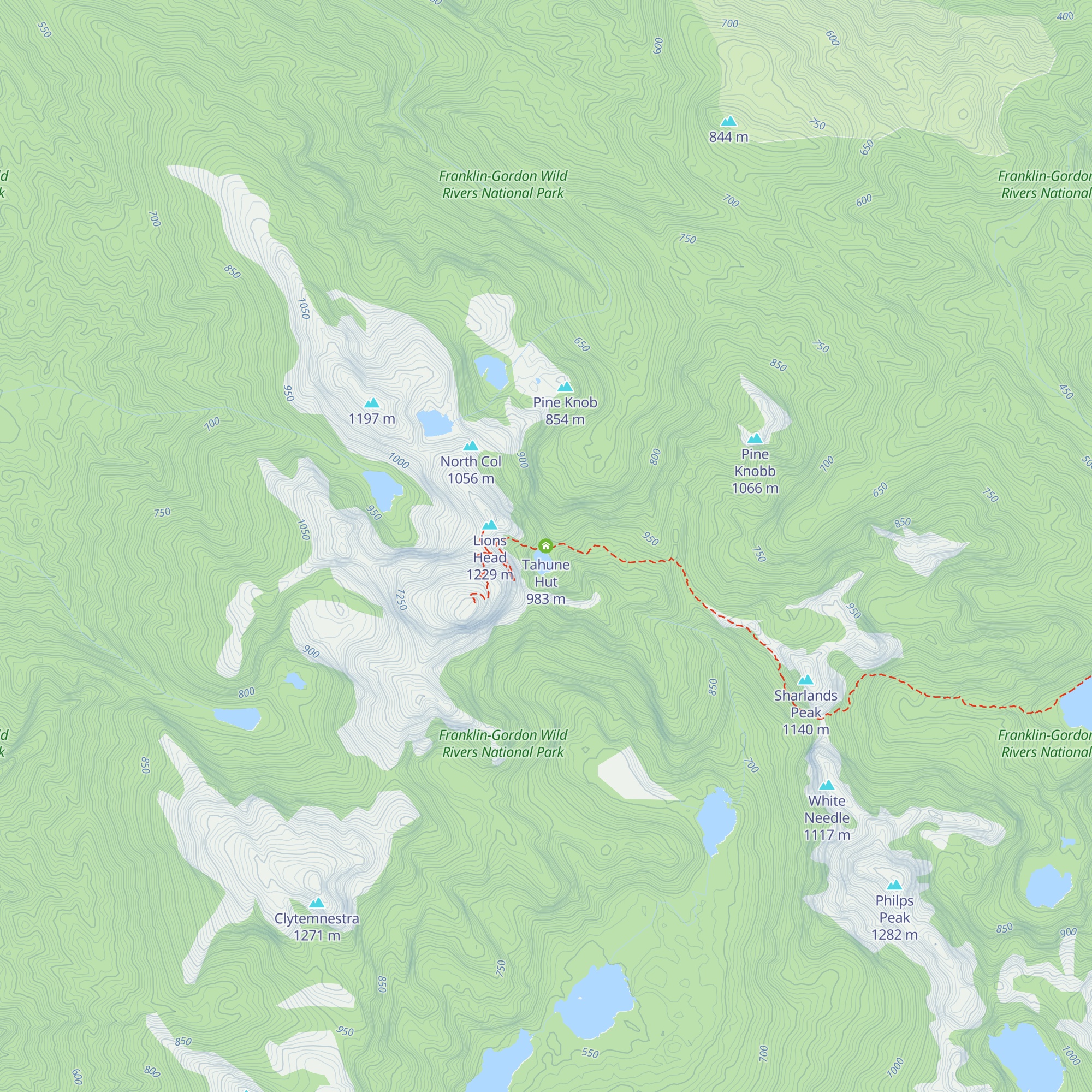 Tahune Hut map