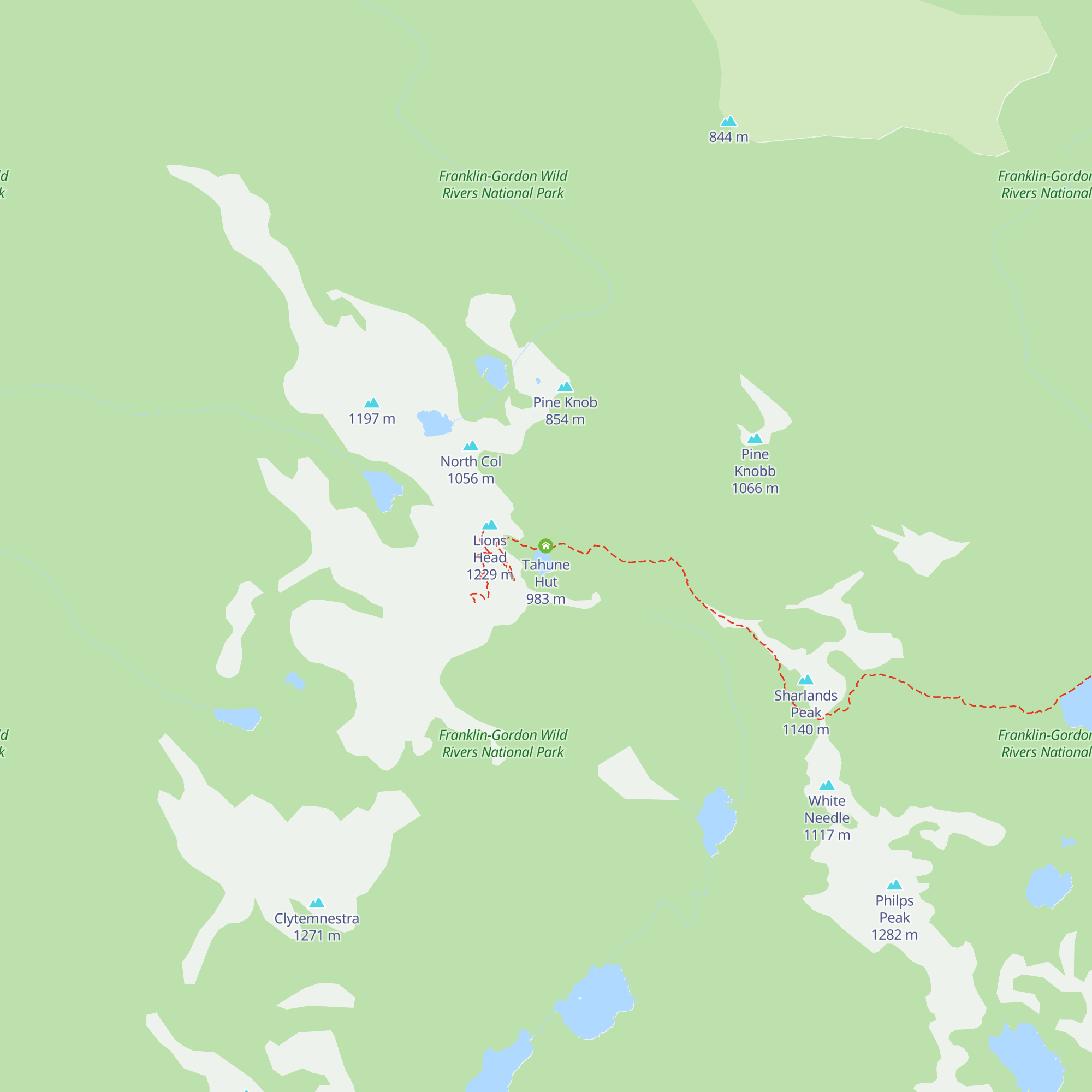 Tahune Hut map