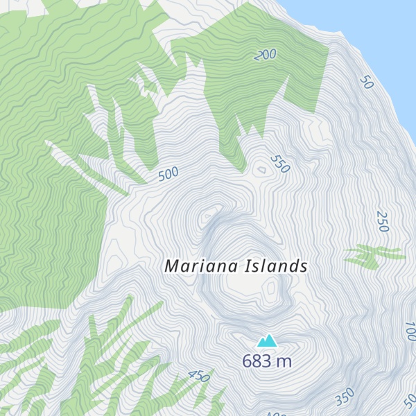 Map of Alamagan Stratovolcano - Permanent Geothermic Activity