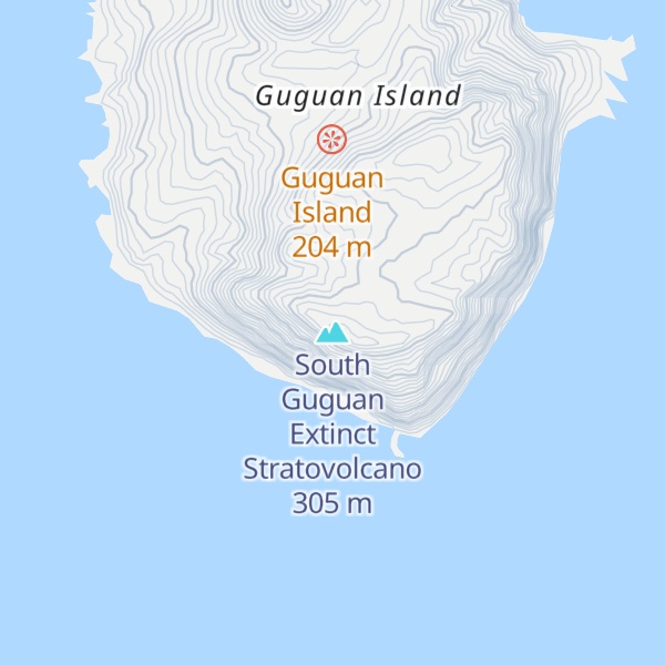 Map of South Guguan Extinct Stratovolcano