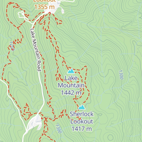 Map of Lake Mountain