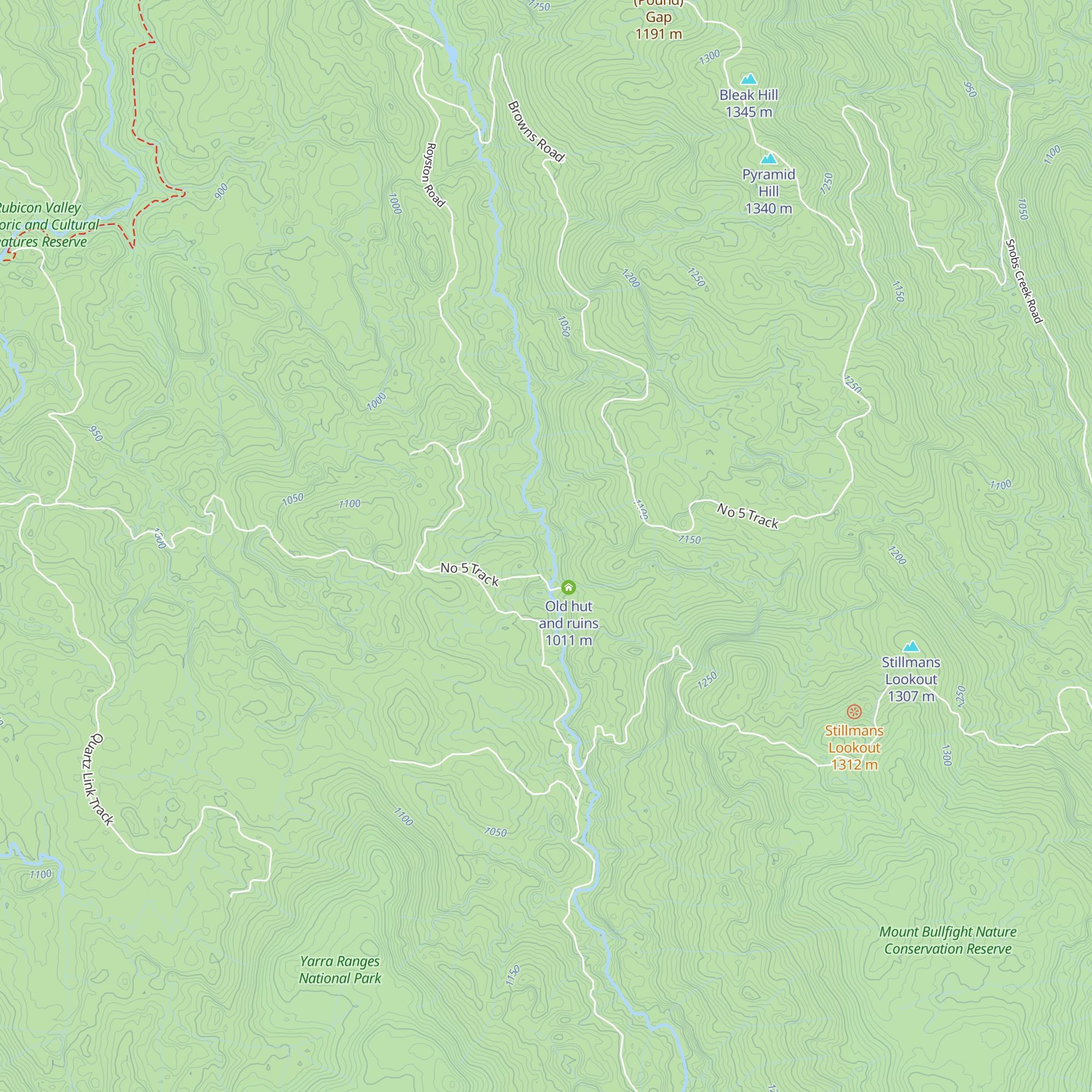Whisky Creek Hut map
