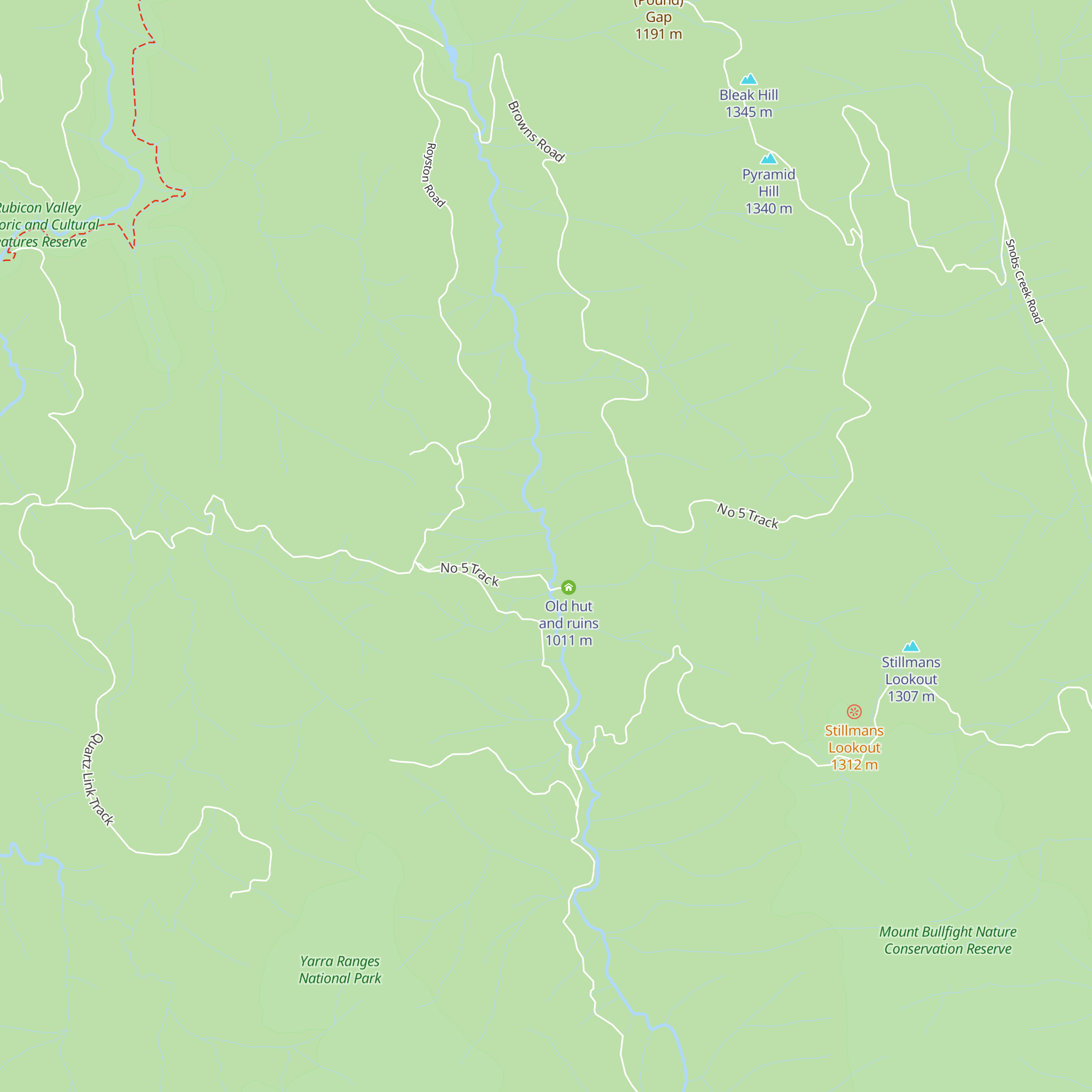 Whisky Creek Hut map