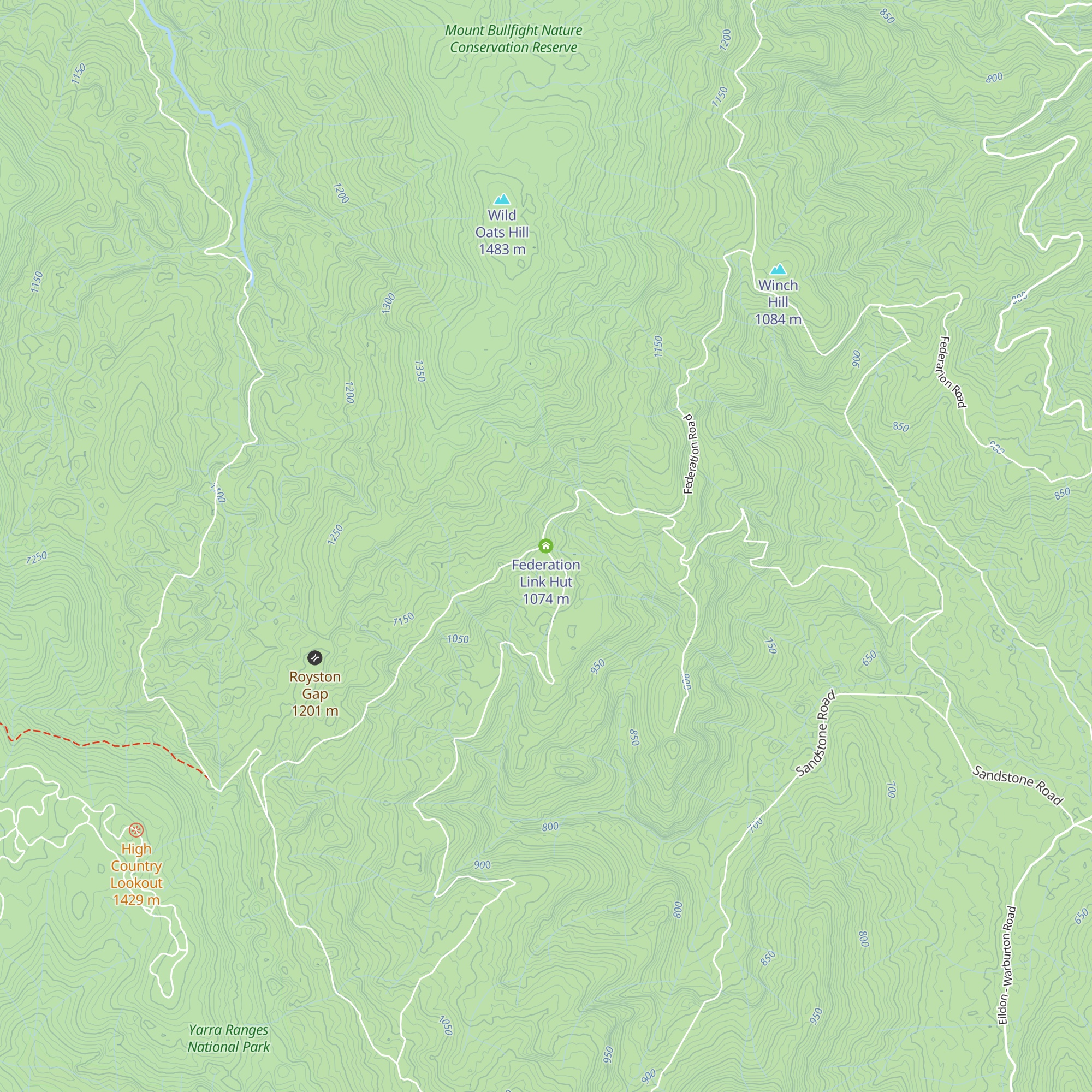 Federation Link Hut map