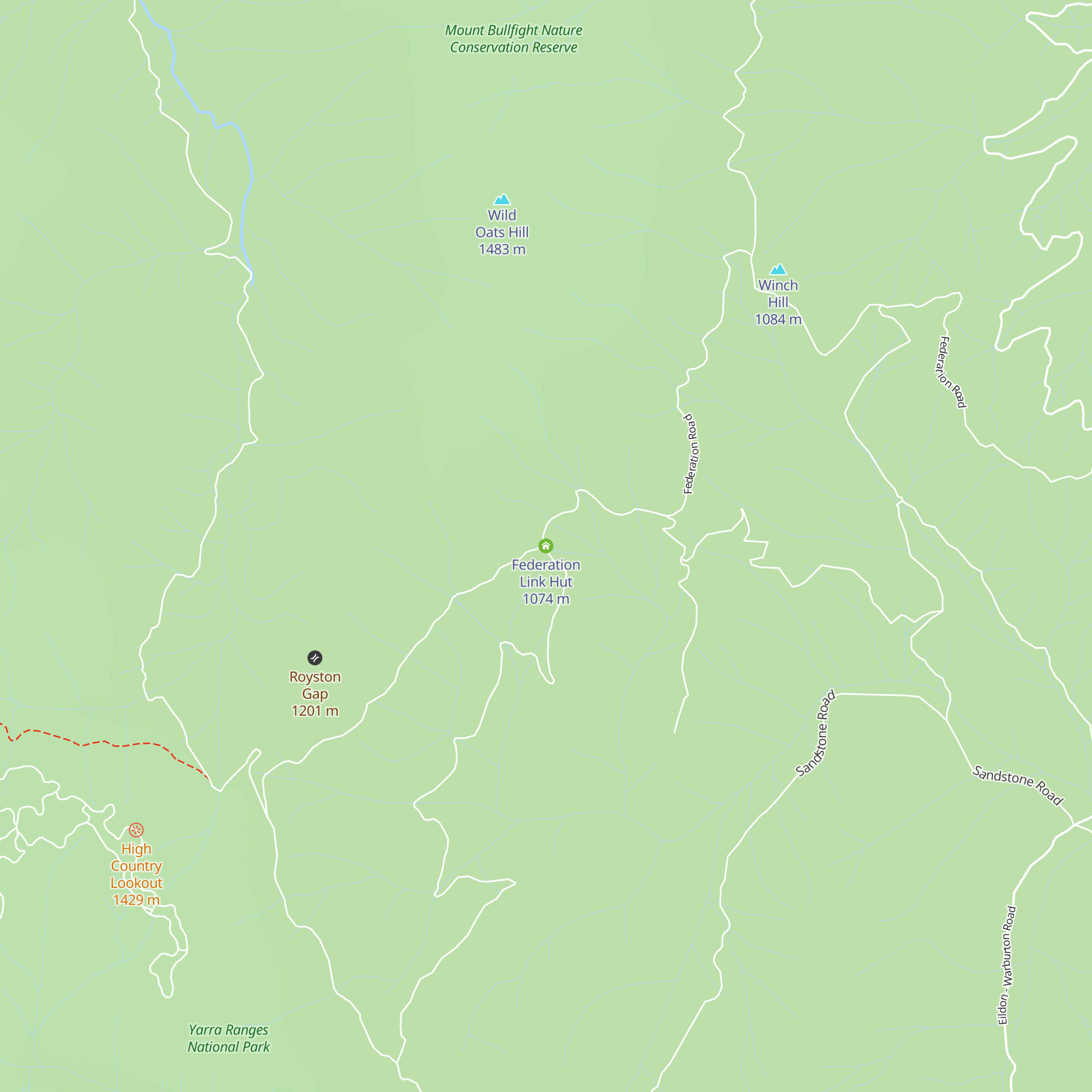 Federation Link Hut map
