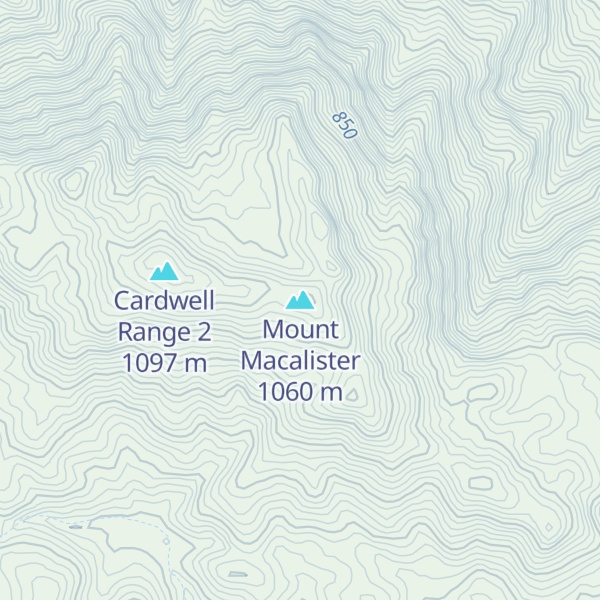 Map of Mount Macalister