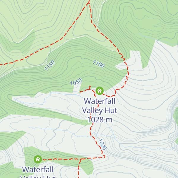 Map of Old Waterfall Valley Hut