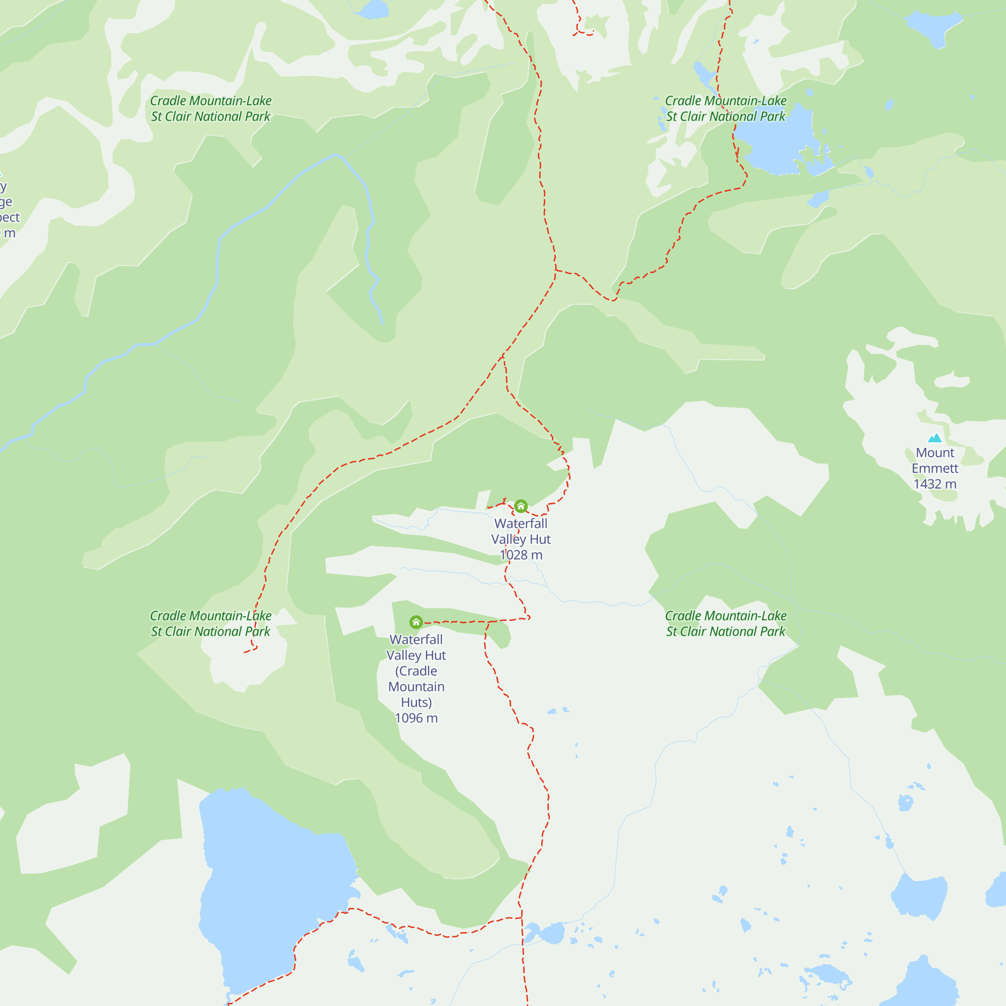 Old Waterfall Valley Hut map