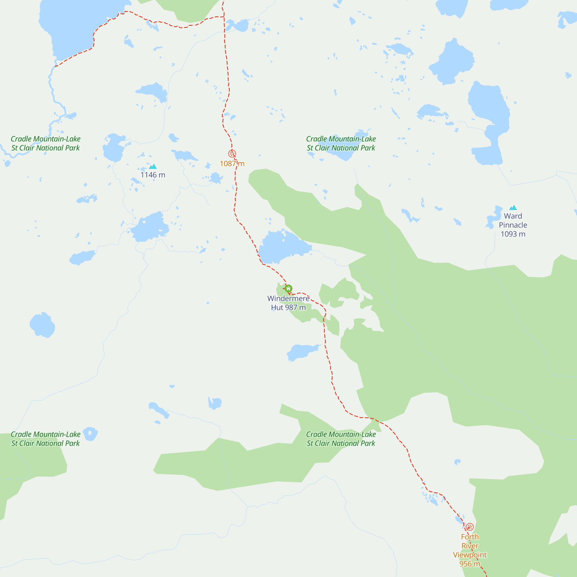 Windermere Hut map