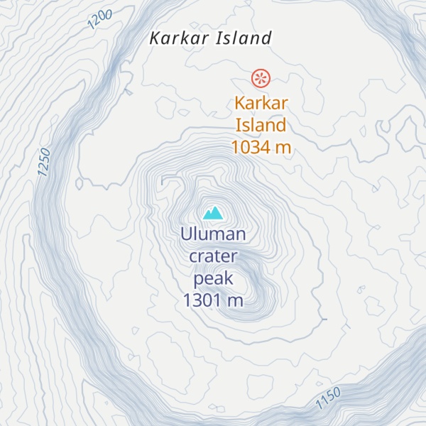 Map of Uluman crater peak
