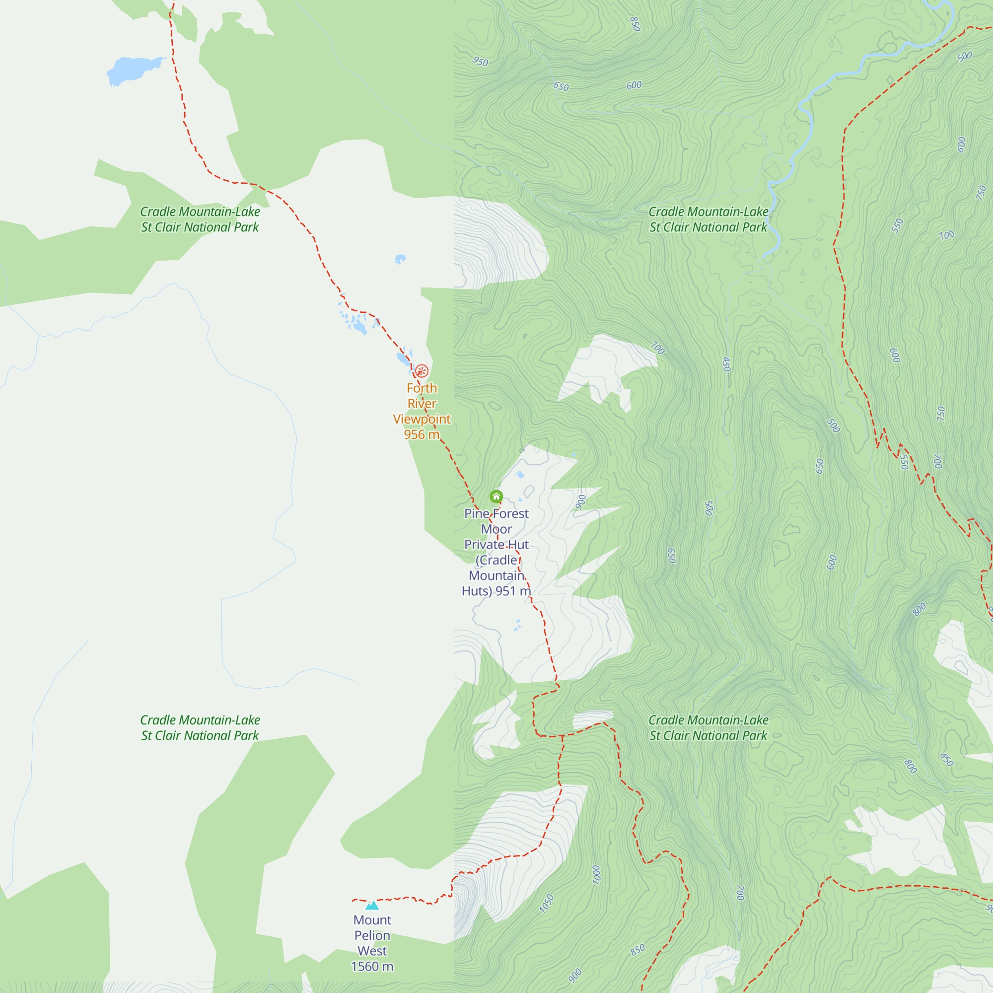 Pine Forest Moor Private Hut (Cradle Mountain Huts) map