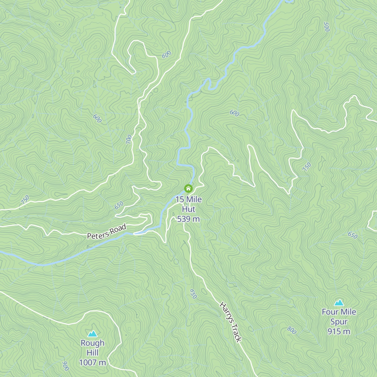 15 Mile Hut map