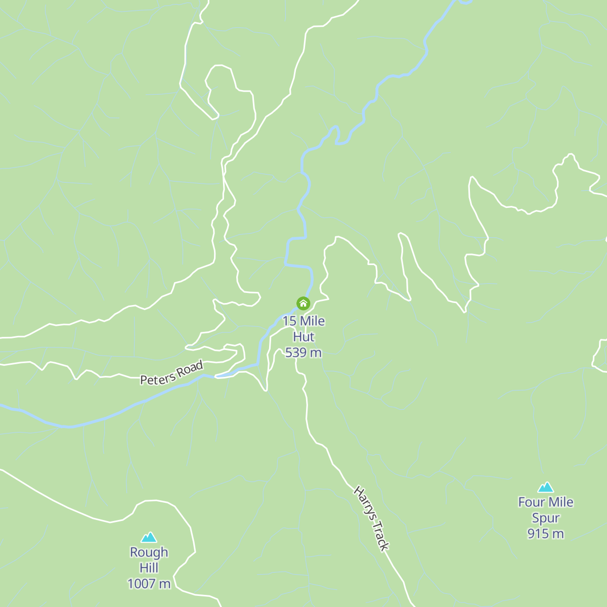 15 Mile Hut map