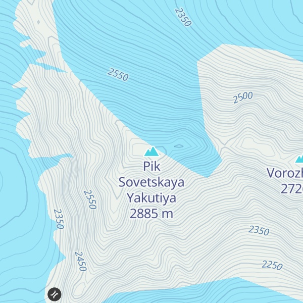 Map of Pik Sovetskaya Yakutiya