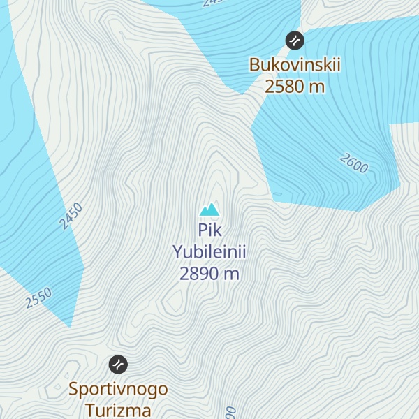 Map of Pik Yubileinii