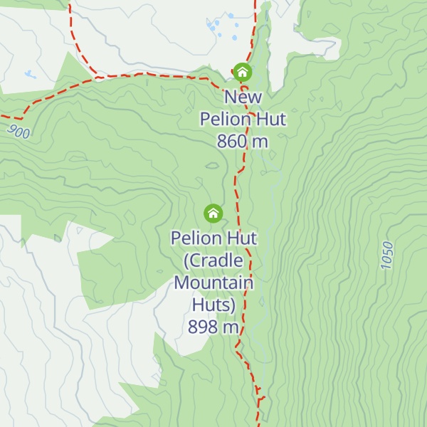 Map of Pelion Hut (Cradle Mountain Huts)