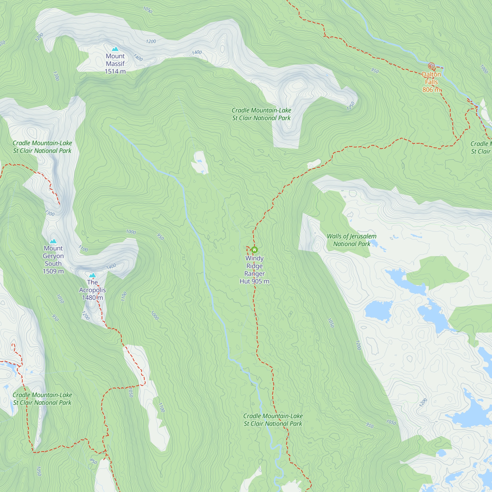 Windy Ridge Private Hut (Cradle Mountain Huts) map