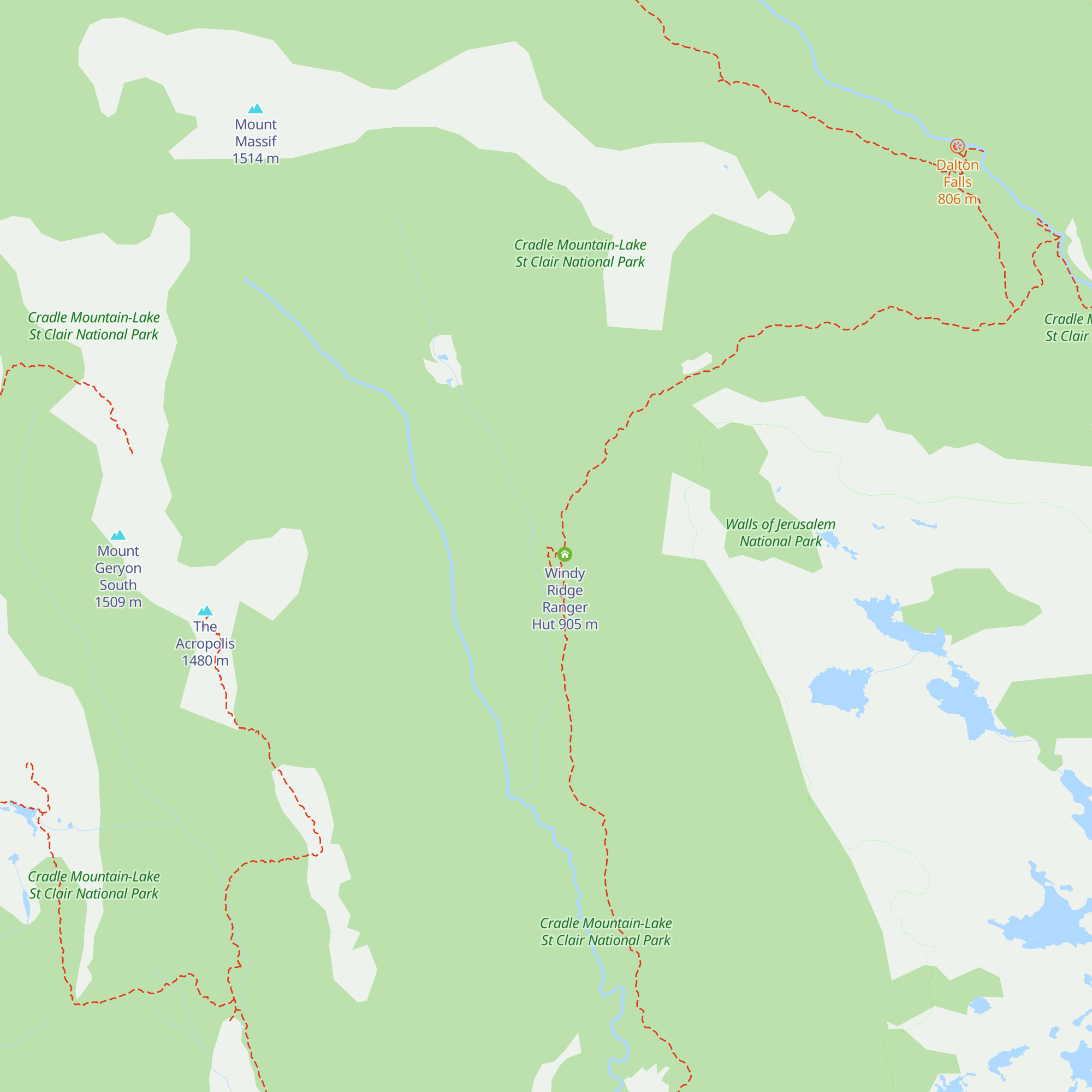 Windy Ridge Private Hut (Cradle Mountain Huts) map