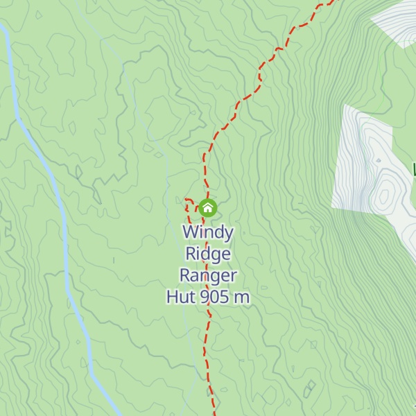 Map of Windy Ridge Ranger Hut