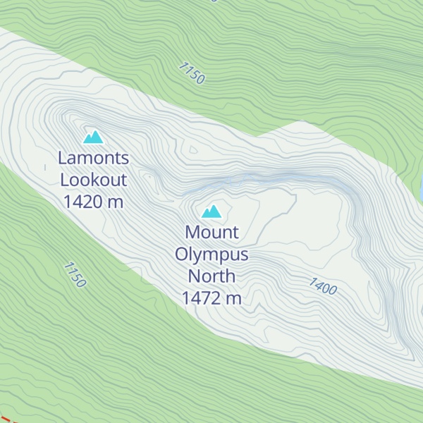 Map of Mount Olympus North