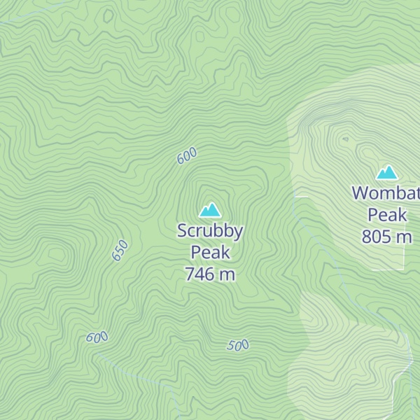 Map of Scrubby Peak