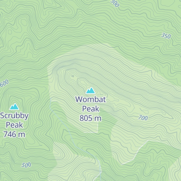 Map of Wombat Peak