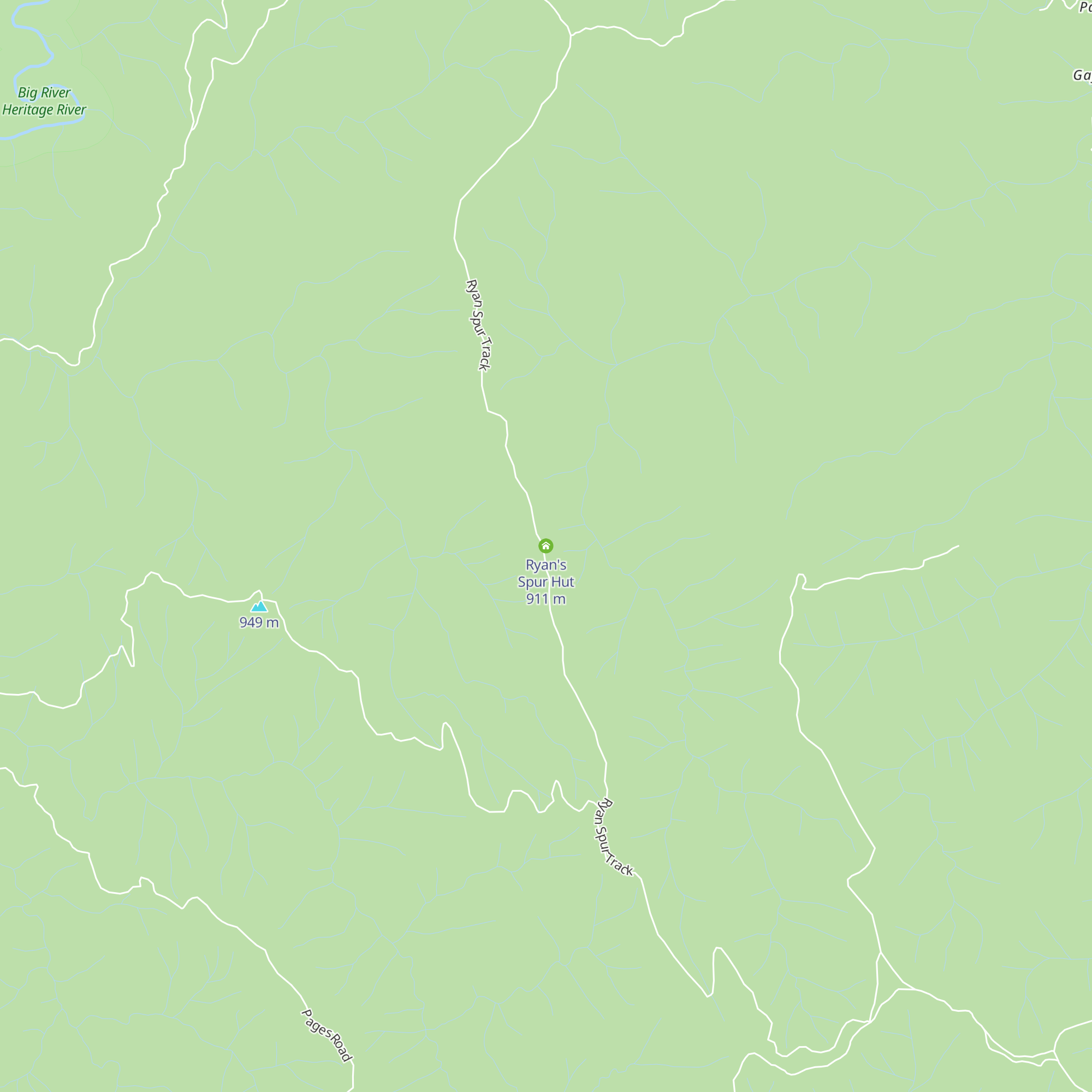 Ryan's Spur Hut map