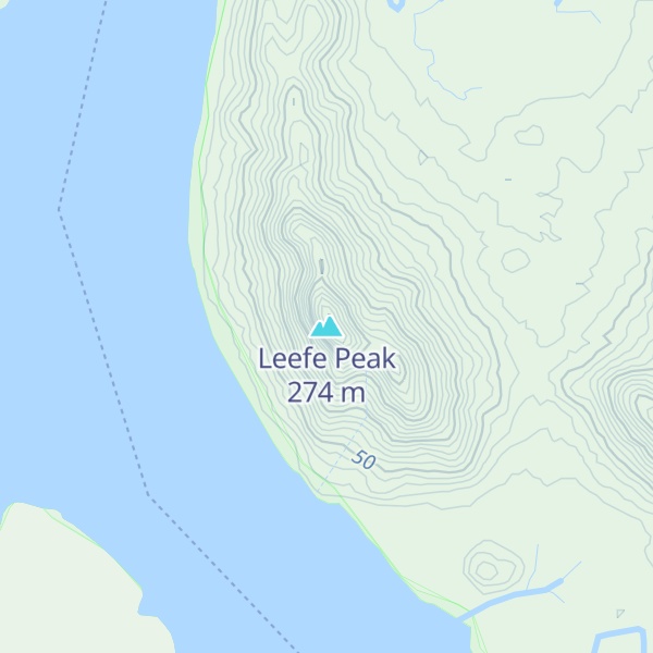 Map of Leefe Peak