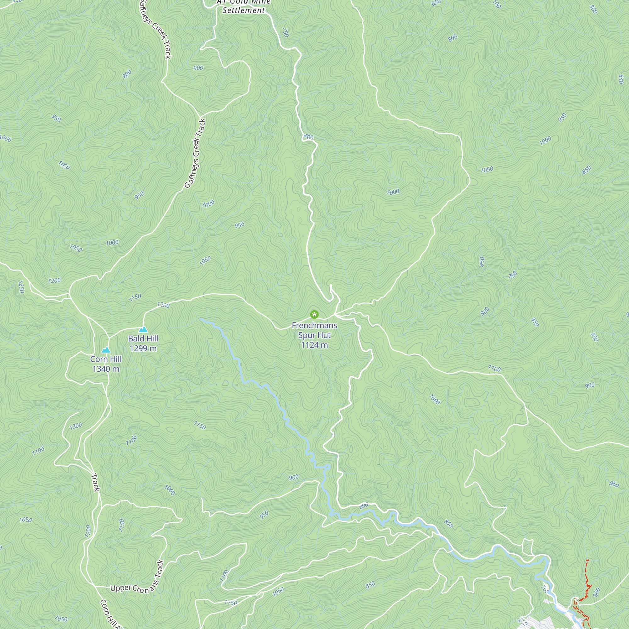 Frenchmans Spur Hut map