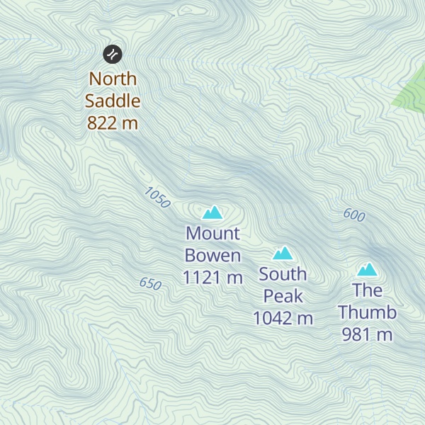 Map of Mount Bowen
