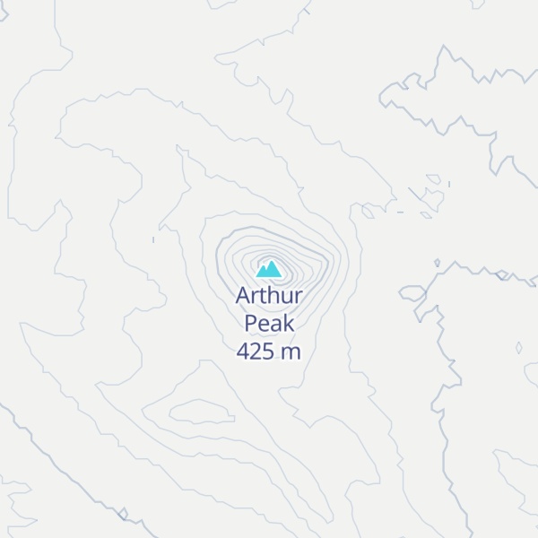 Map of Arthur Peak