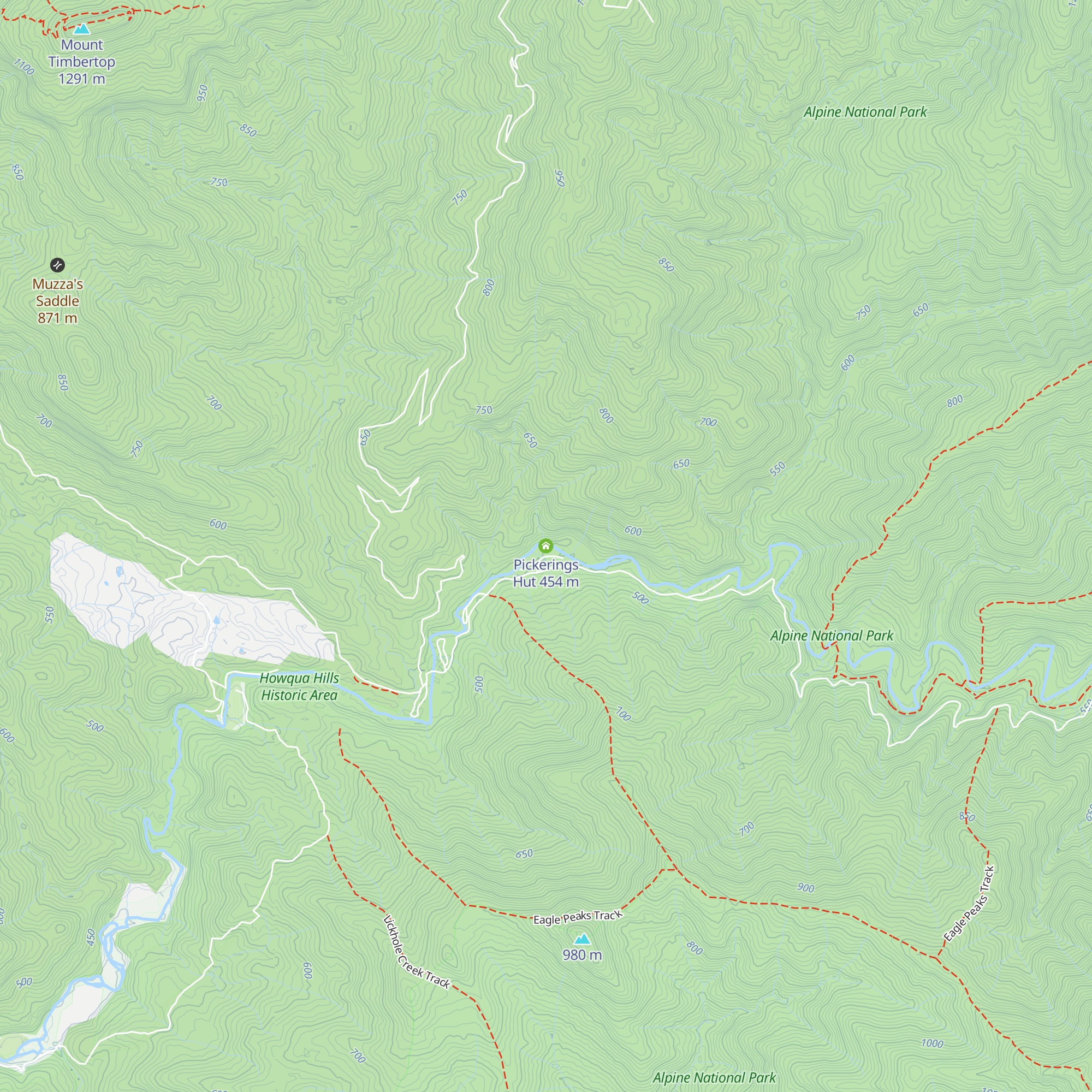 Pickerings Hut map