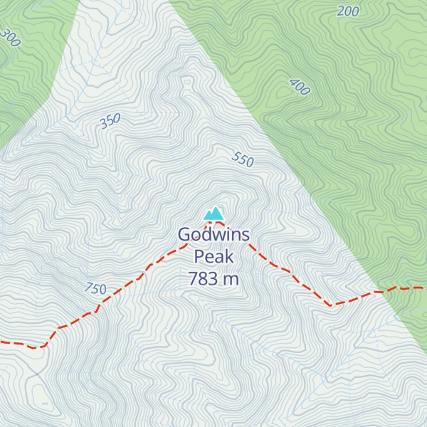 Map of Godwins Peak