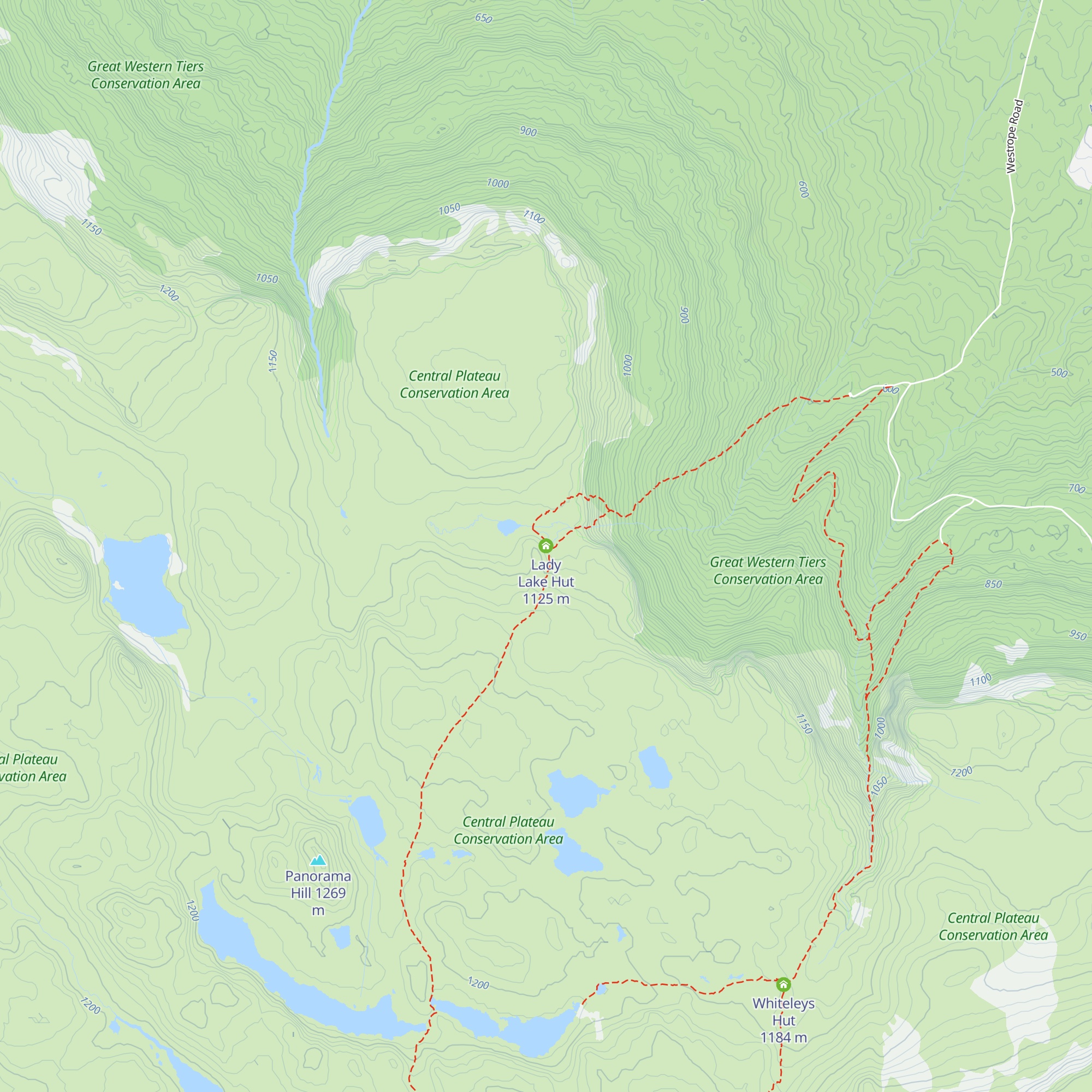 Lady Lake Hut map