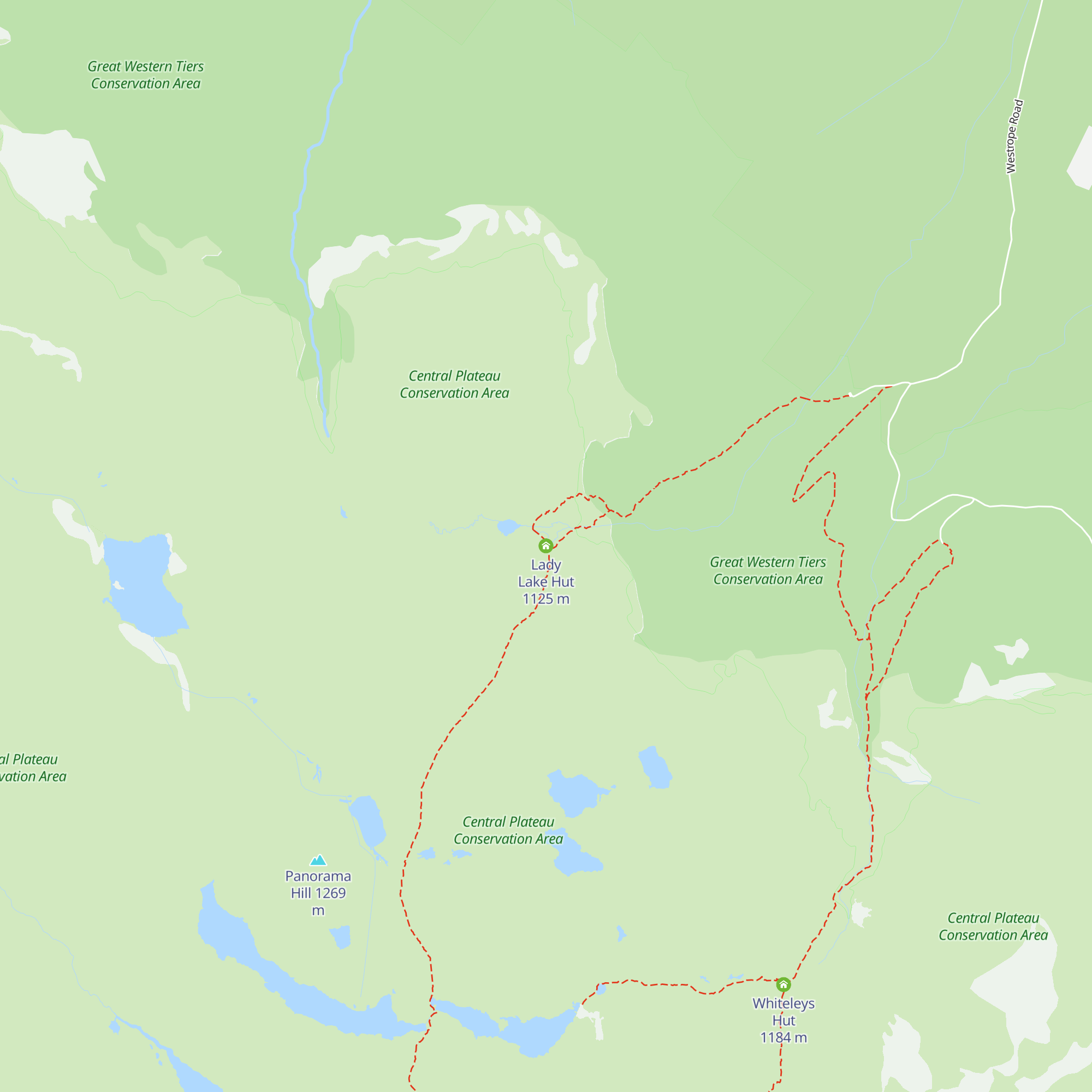 Lady Lake Hut map