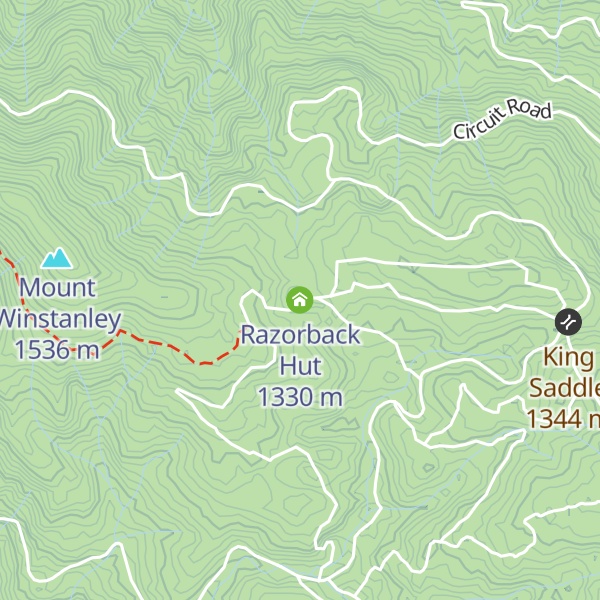 Map of Razorback Hut