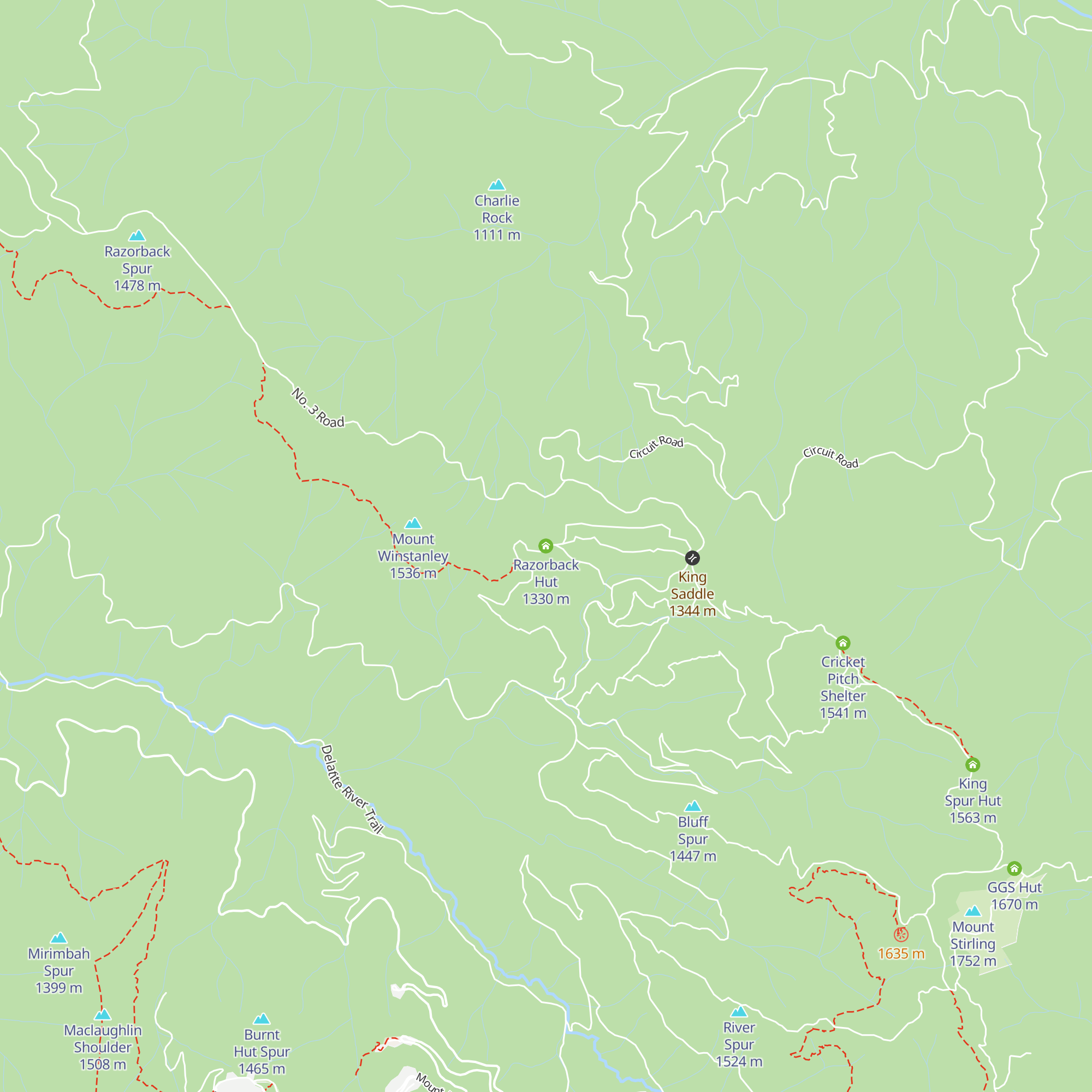 Razorback Hut map