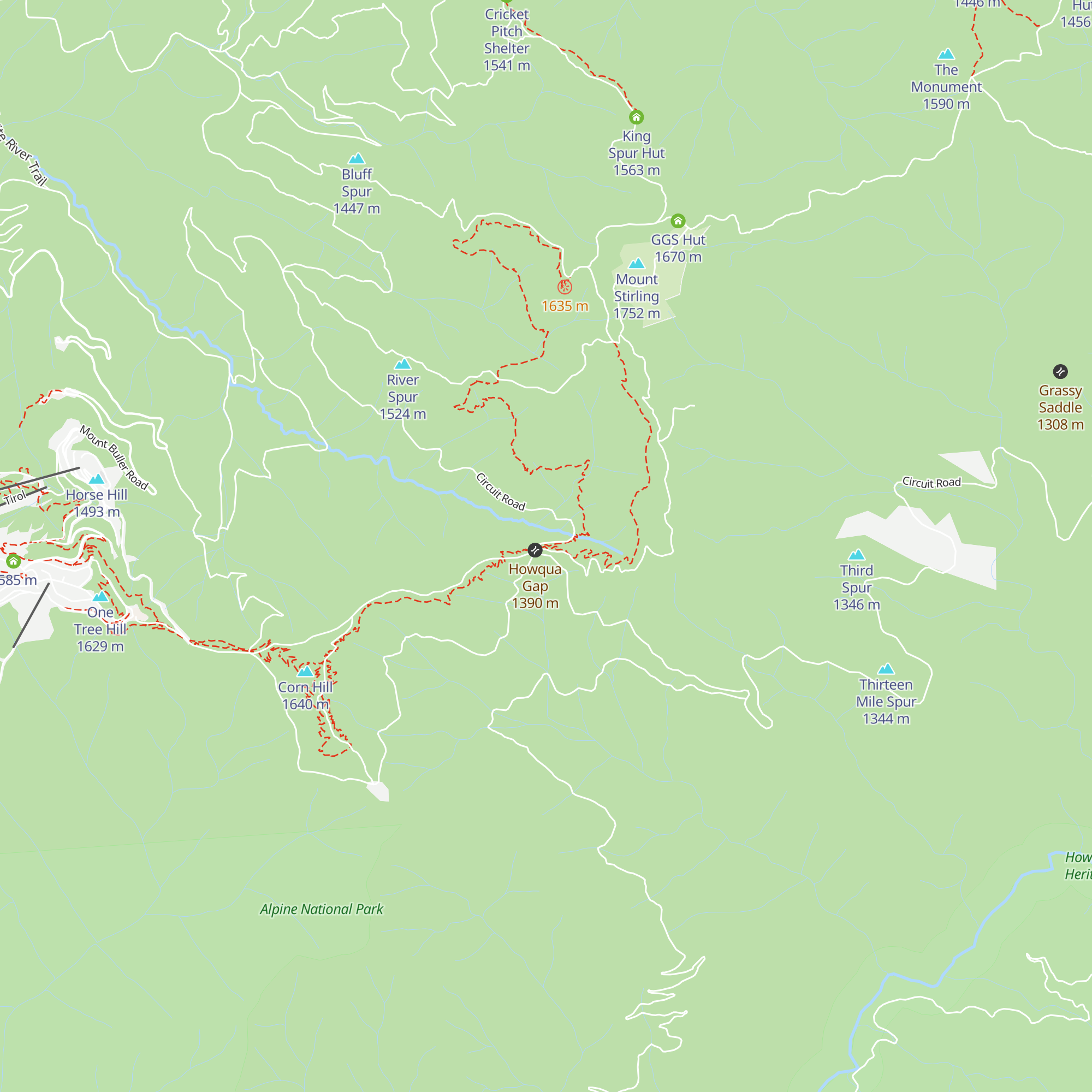 Howqua Gap Hut map