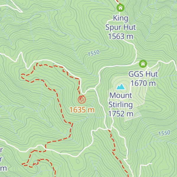 Map of Bluffs Spur Memorial Hut