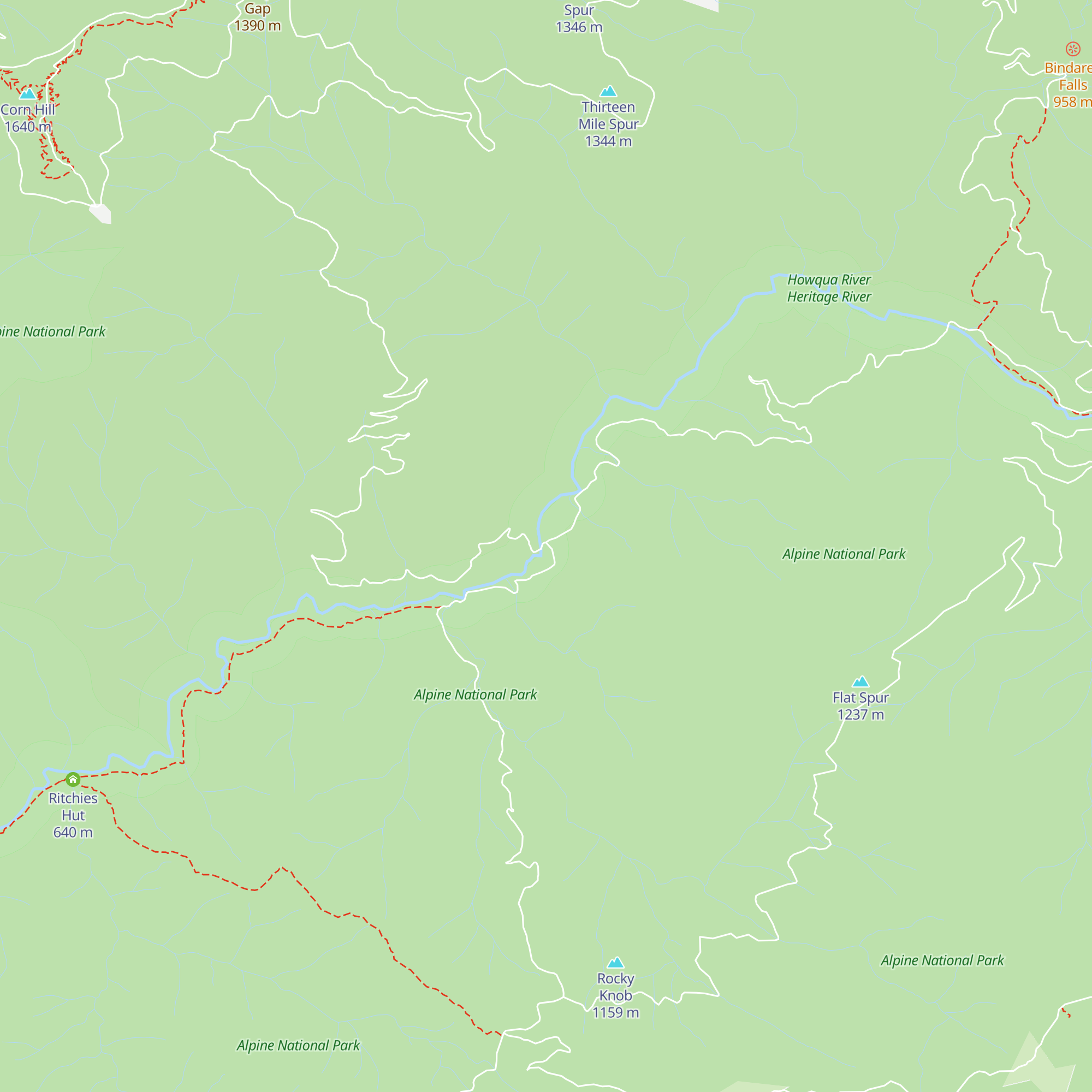 Pikes Flat Hut map